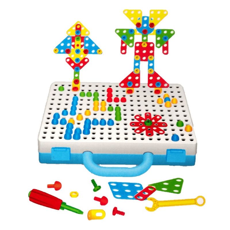 331 Pieces Creative Screw Intellectual Puzzle Educational Construction Tool Kit Suit Case