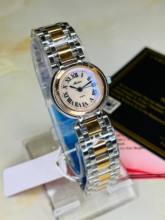 Rose Gold Silver Meibin Watch For Her