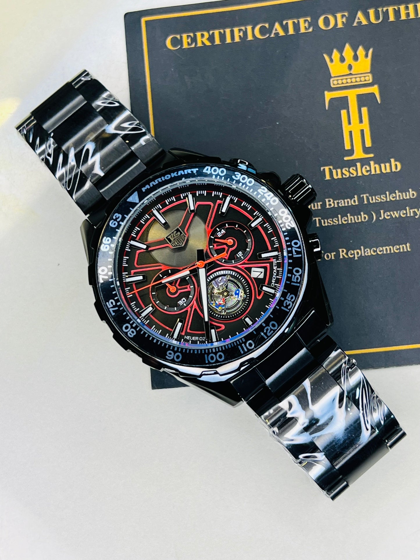 Tag Heur Black Red Chronograph Watch