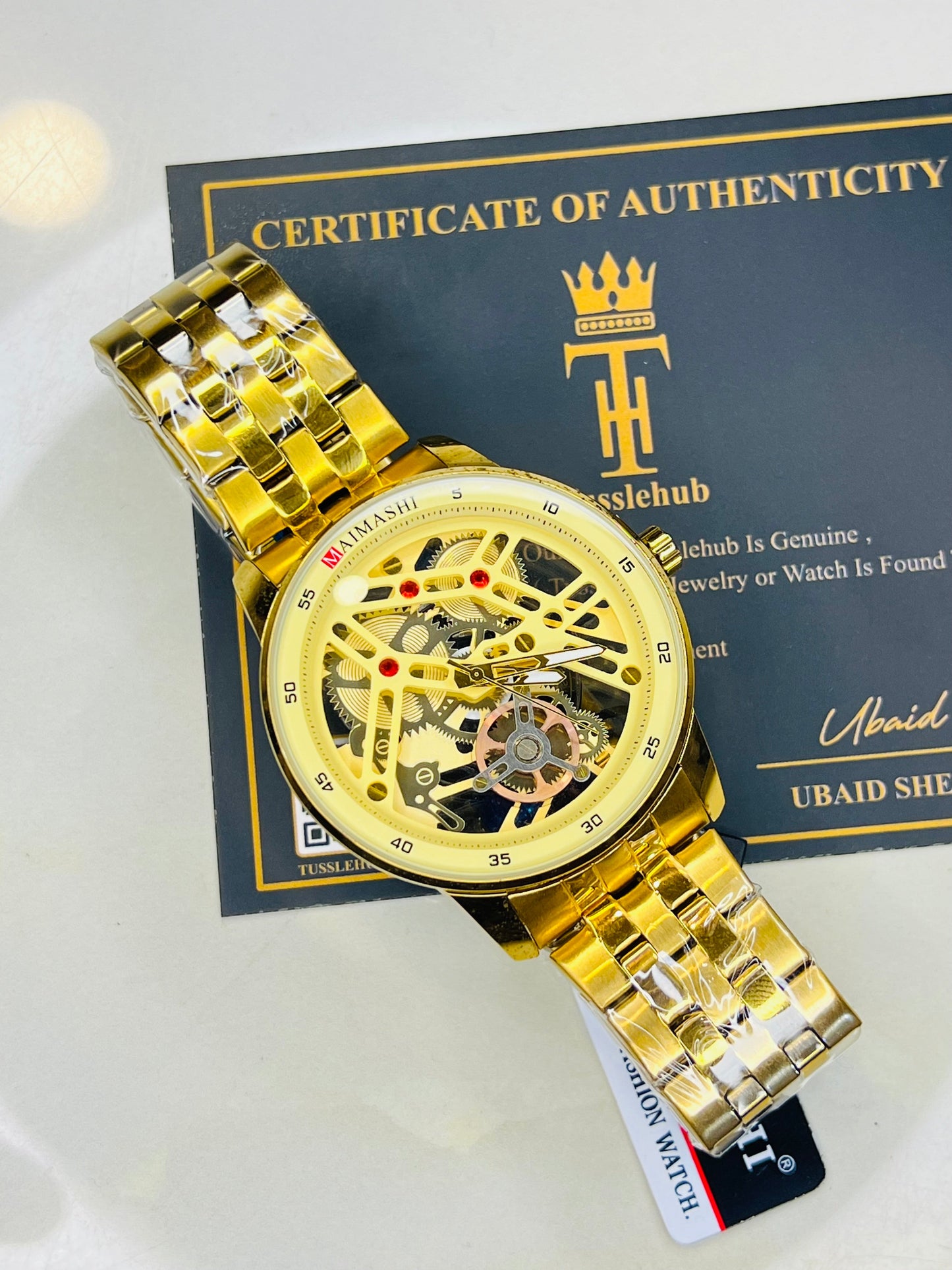 Maimashi All Gold Skeleton Watch