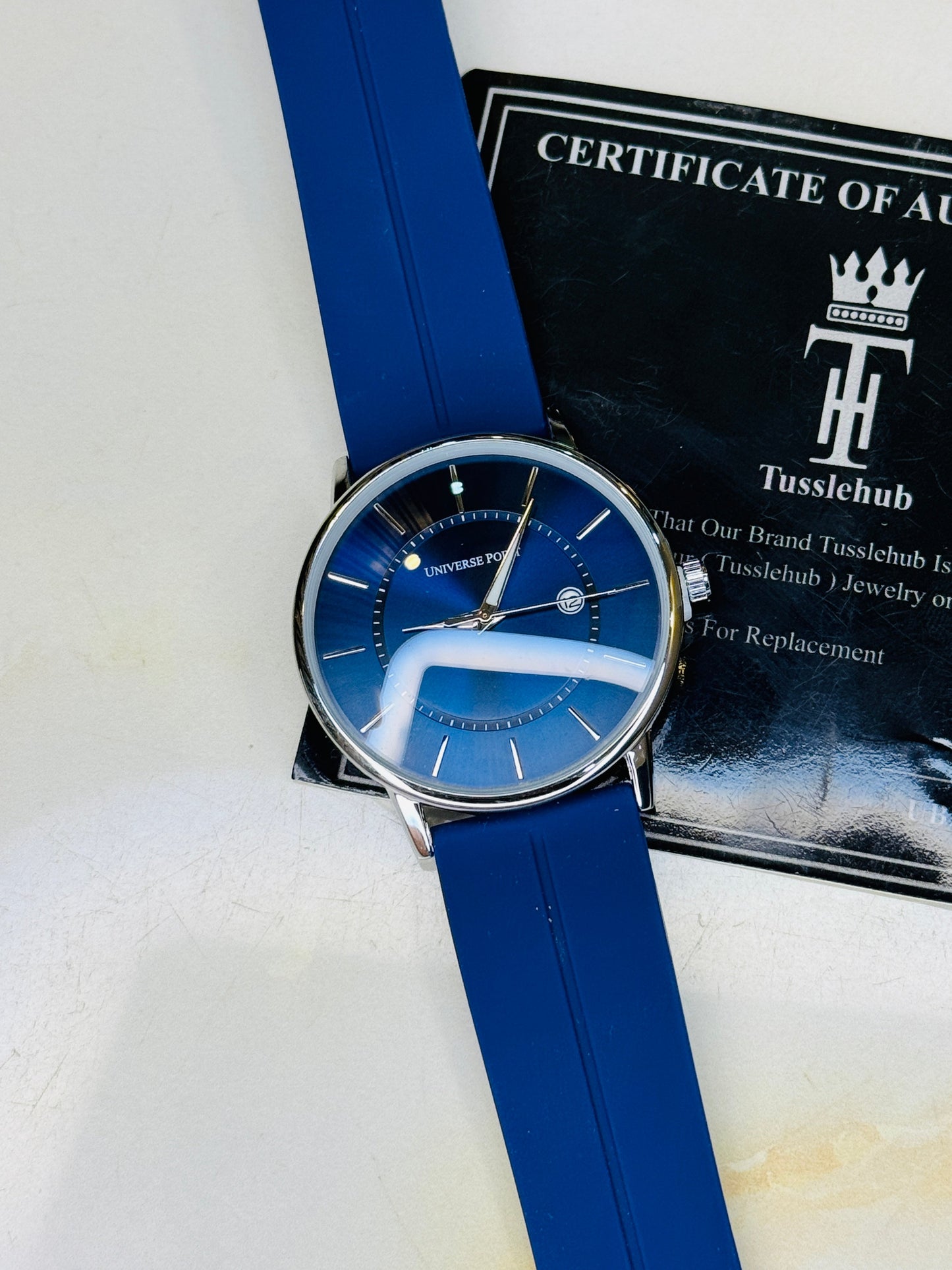 Model A Blue Silver Slim Balloon Universe Point Watch