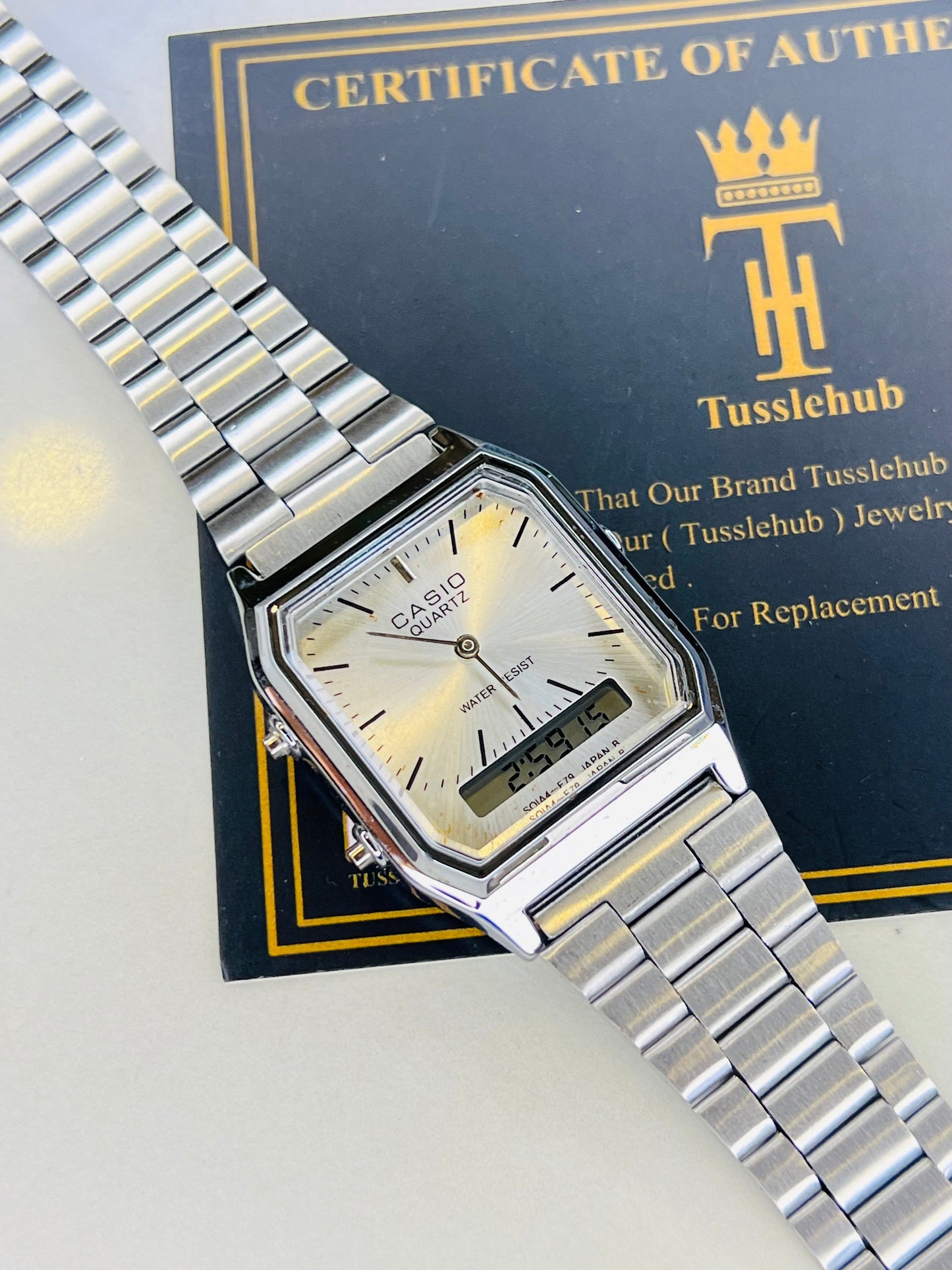Silver Casio Dual Time Watch For Her