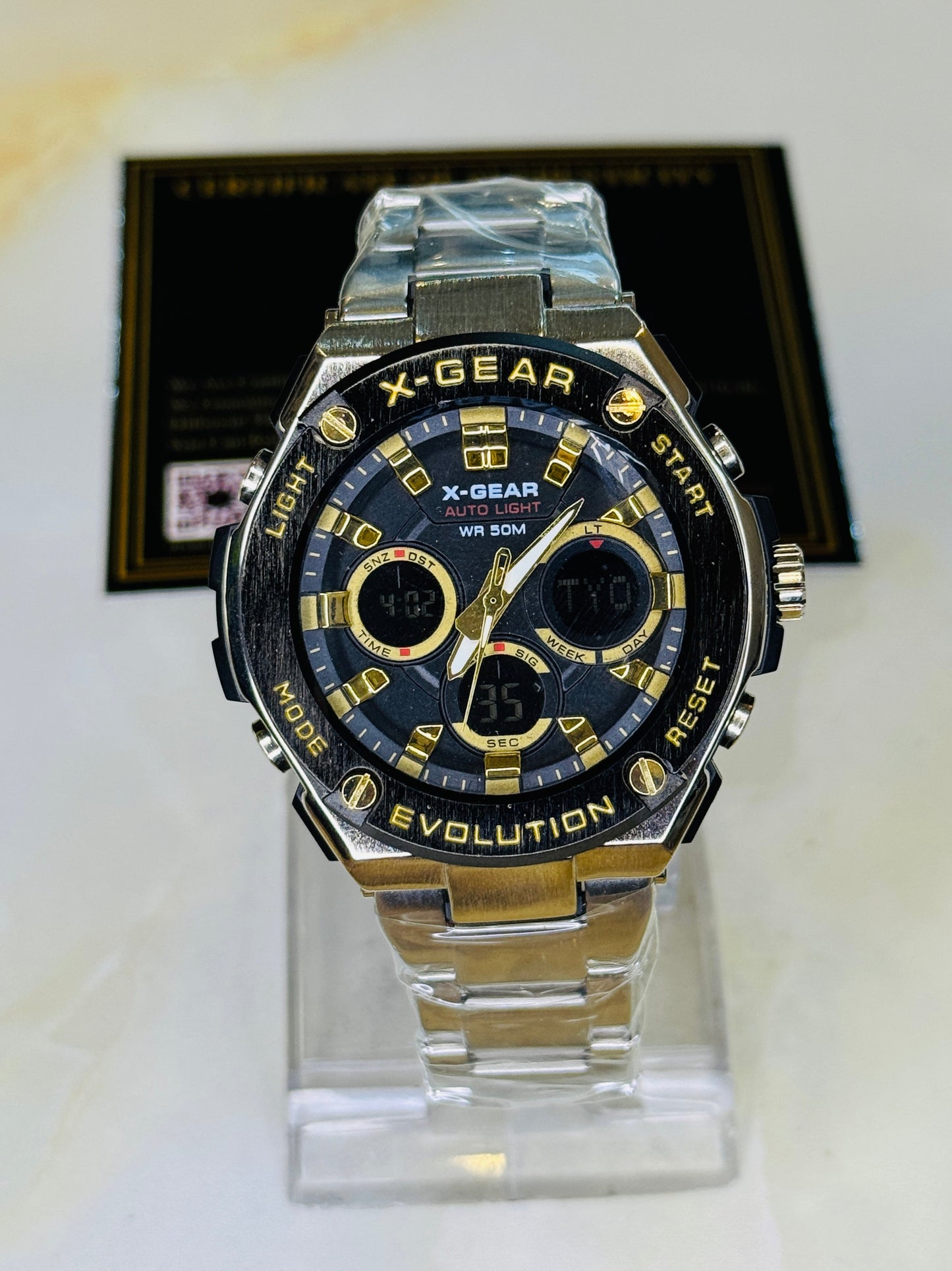 Silver Gold X-Gear Evolution Chain Straps Sports Watch