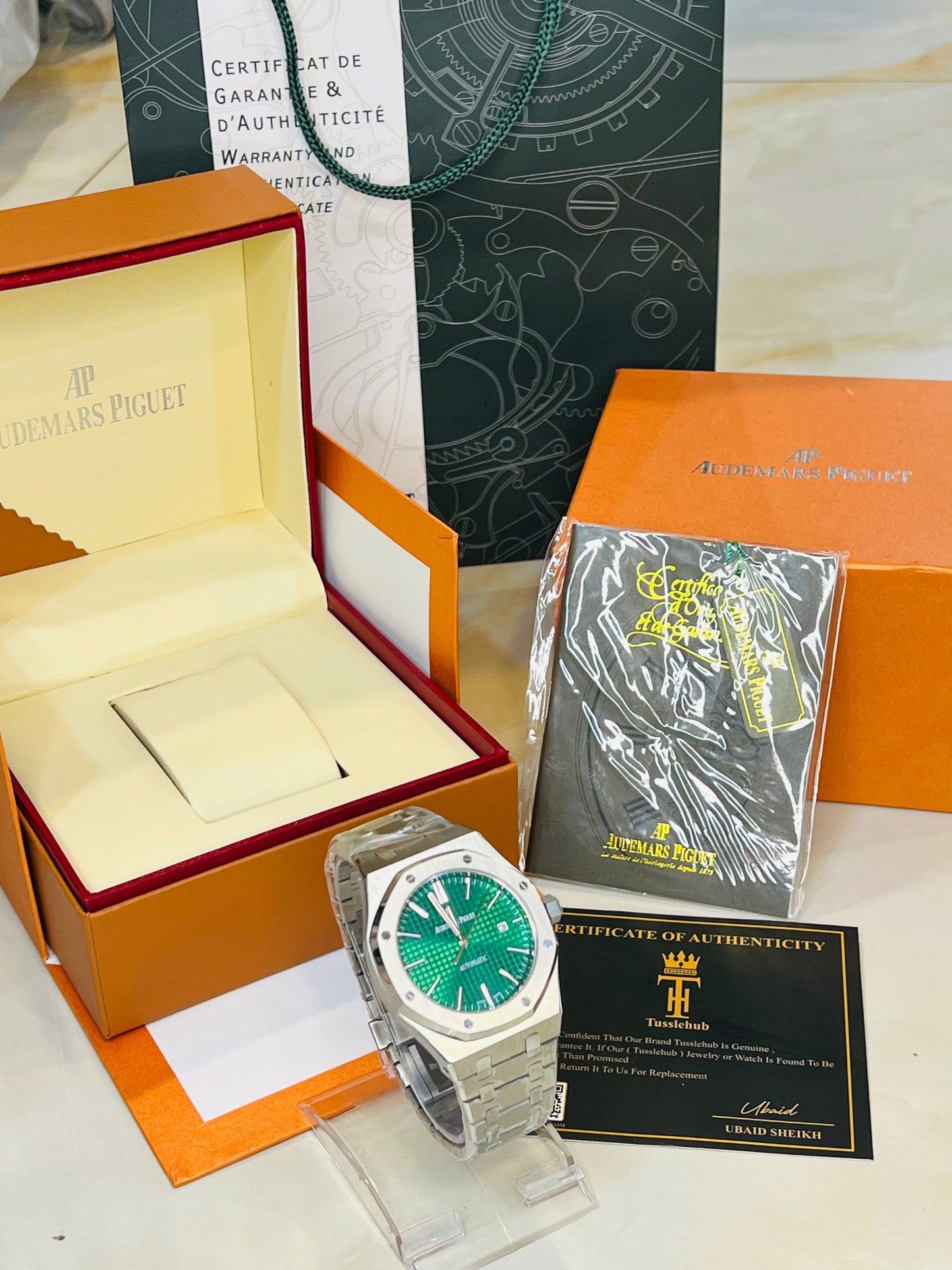 AP Silver Automatic Emerald Dial Super Clone Watch
