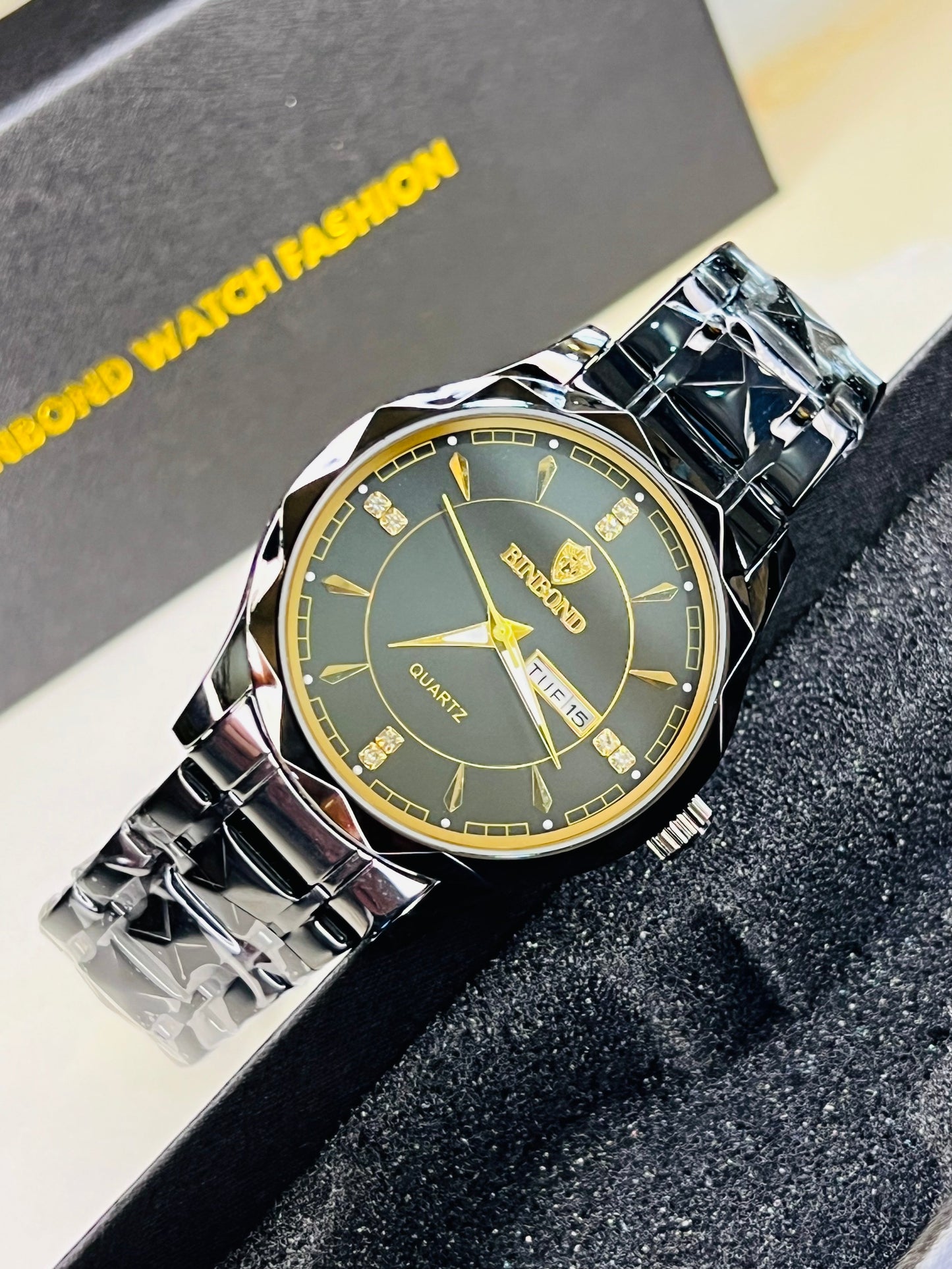 Black Binbond Prism Dial Watch
