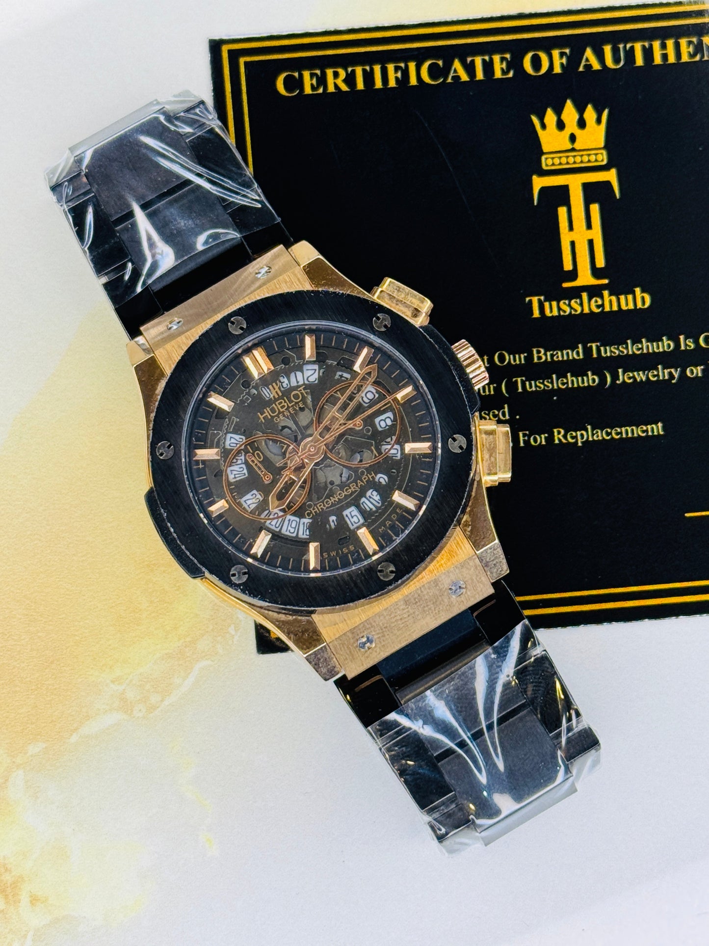 Minimal Copper Black Hologram Dial Super Clone Chronograph Hublot Watch