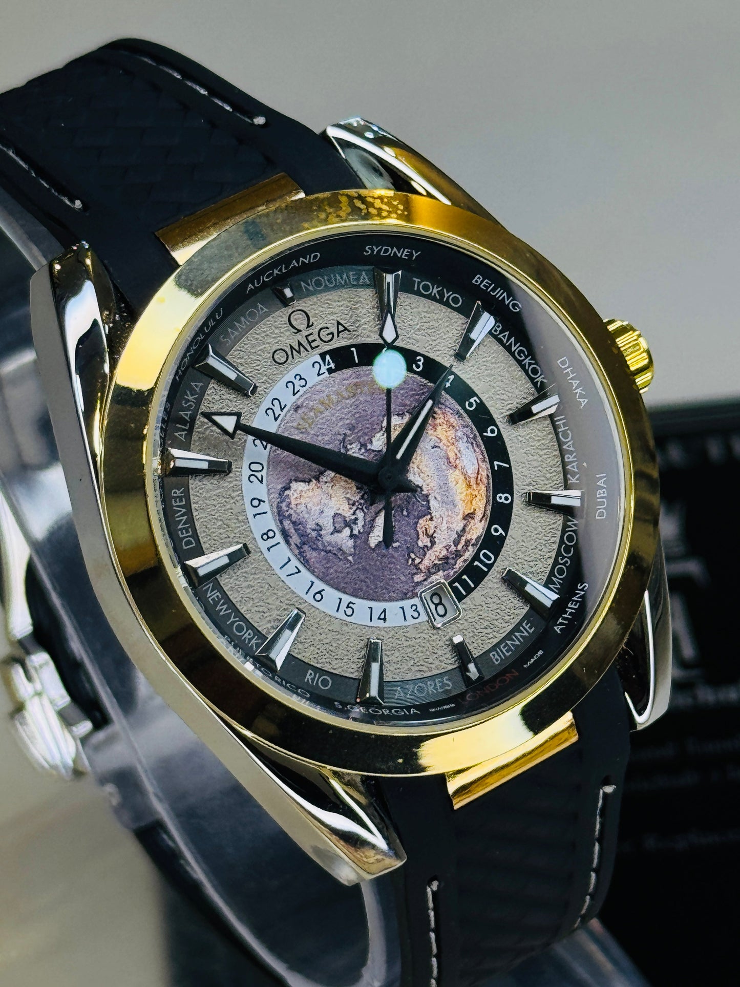 Black Two Tone Aqua Terra Omega Watch