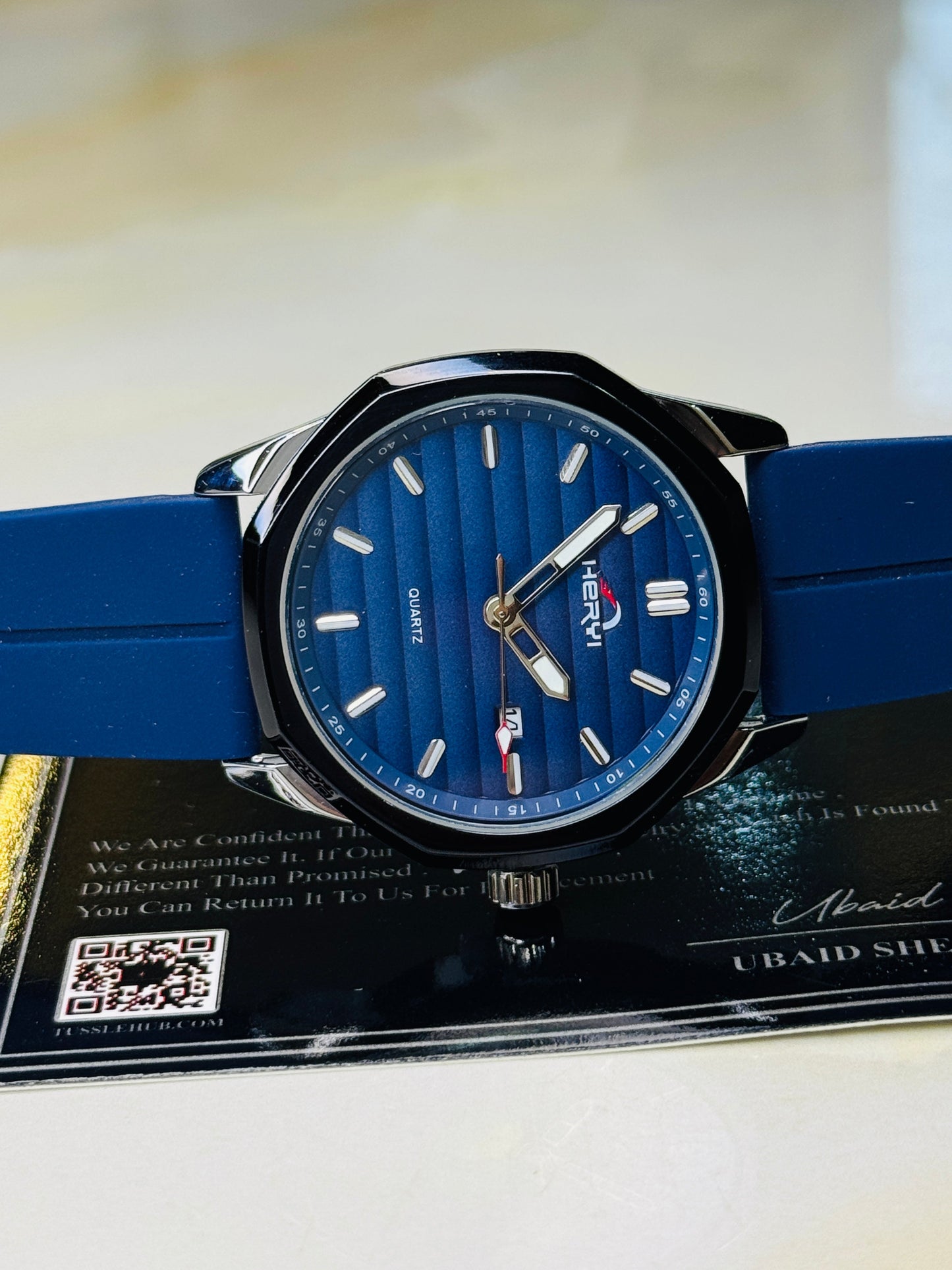 Aqua Blue Universe Octa Magnet Strap Watch