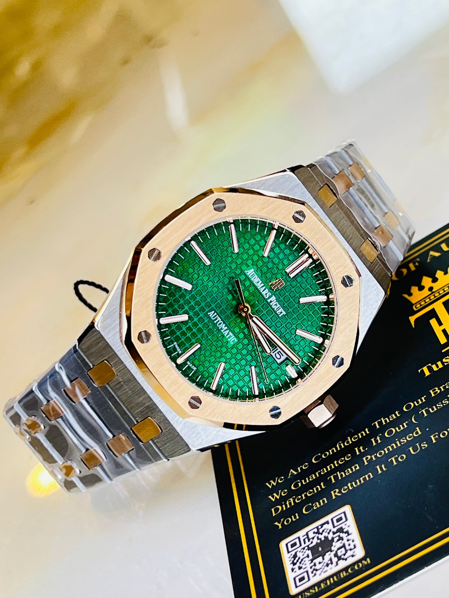 AP Two Tone Automatic Emerald Dial Super Clone Watch