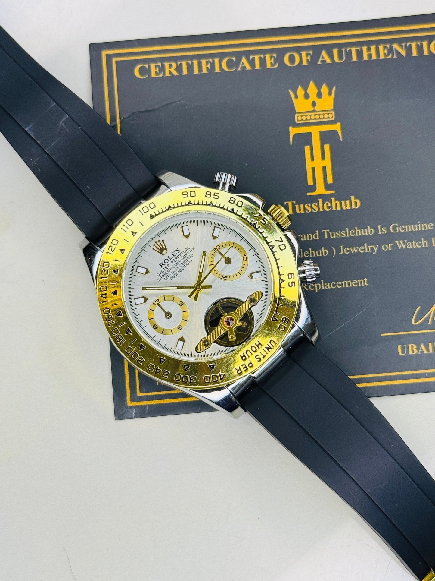 Skeleton Daytona Silver Gold Watch