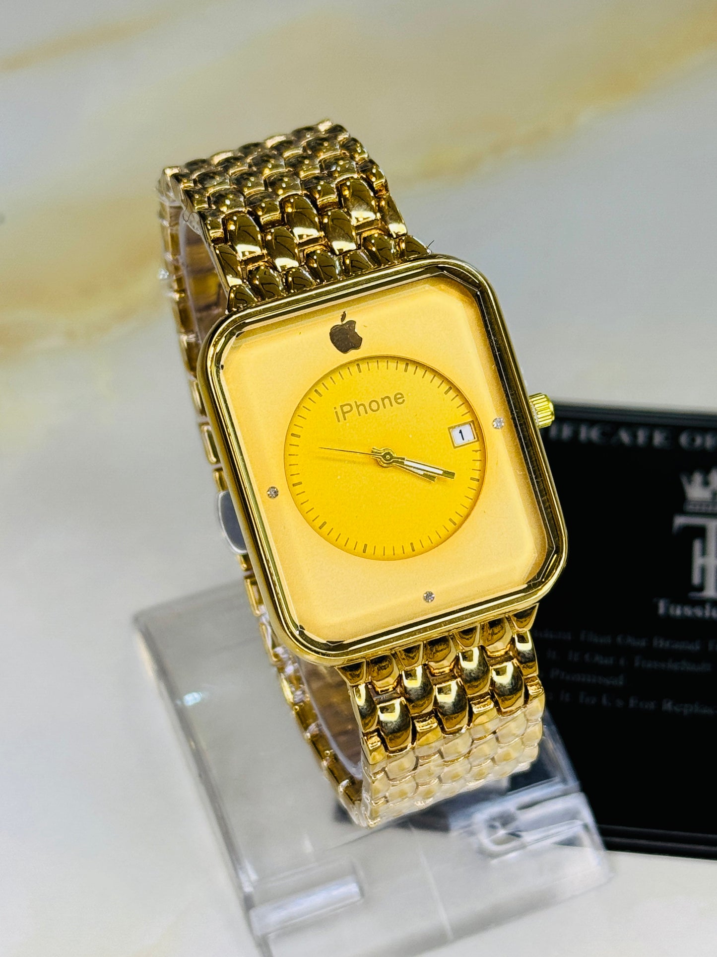 all gold apple seamer platinum watch