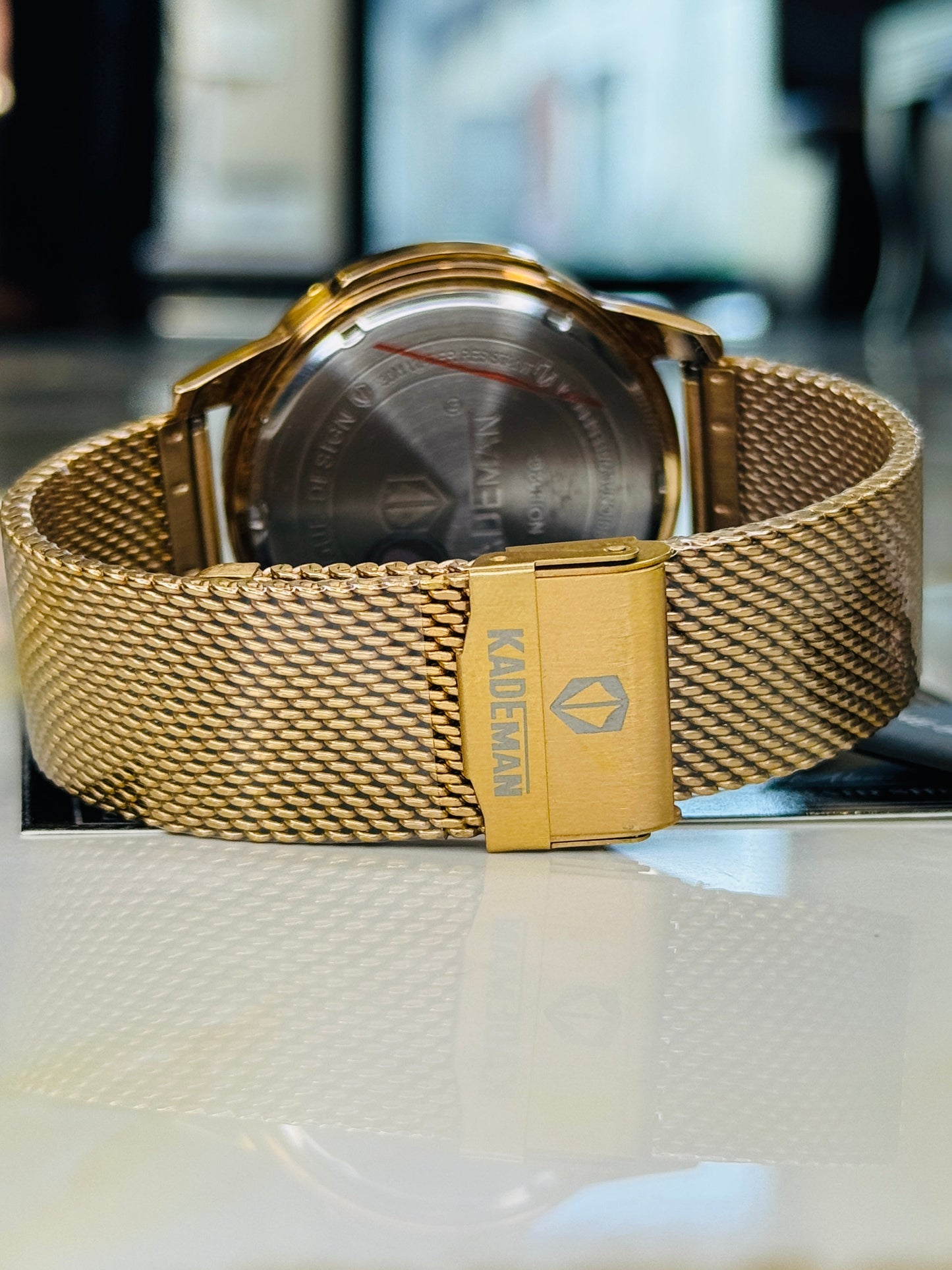Kademan Rose Gold Mesh Chronograph Premium Watch