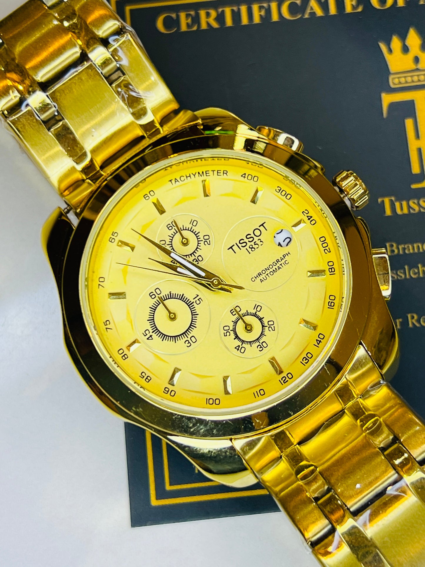 All Gold 1853 Chain Strap Chronograph Watch