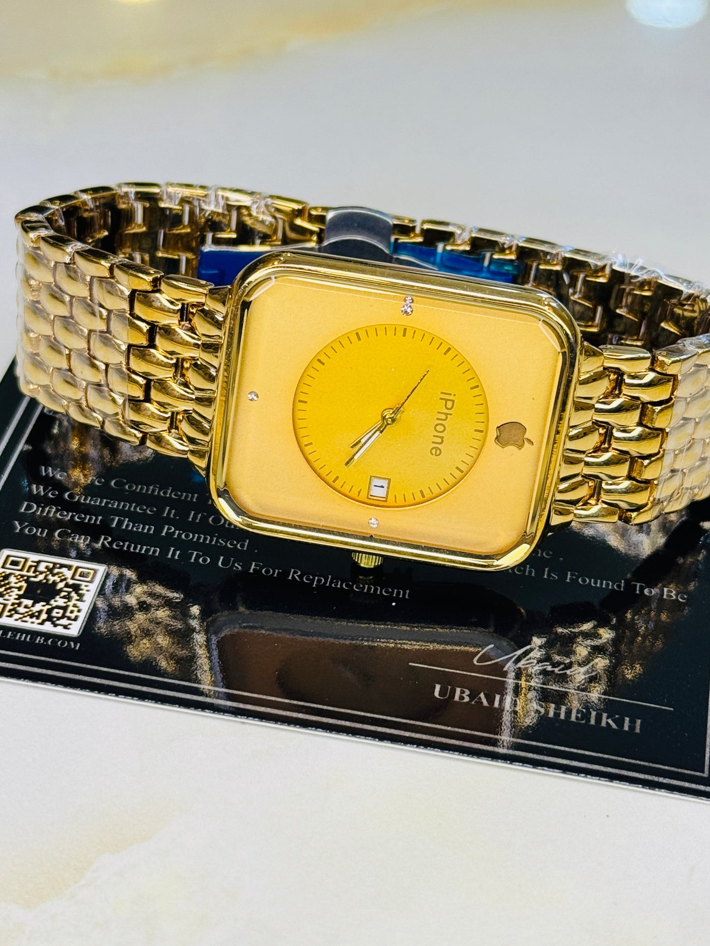 all gold apple seamer platinum watch