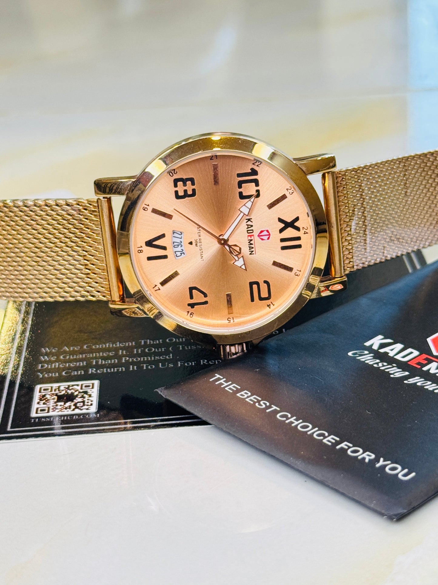 Kademan Rose Gold  Mesh Premium Watch