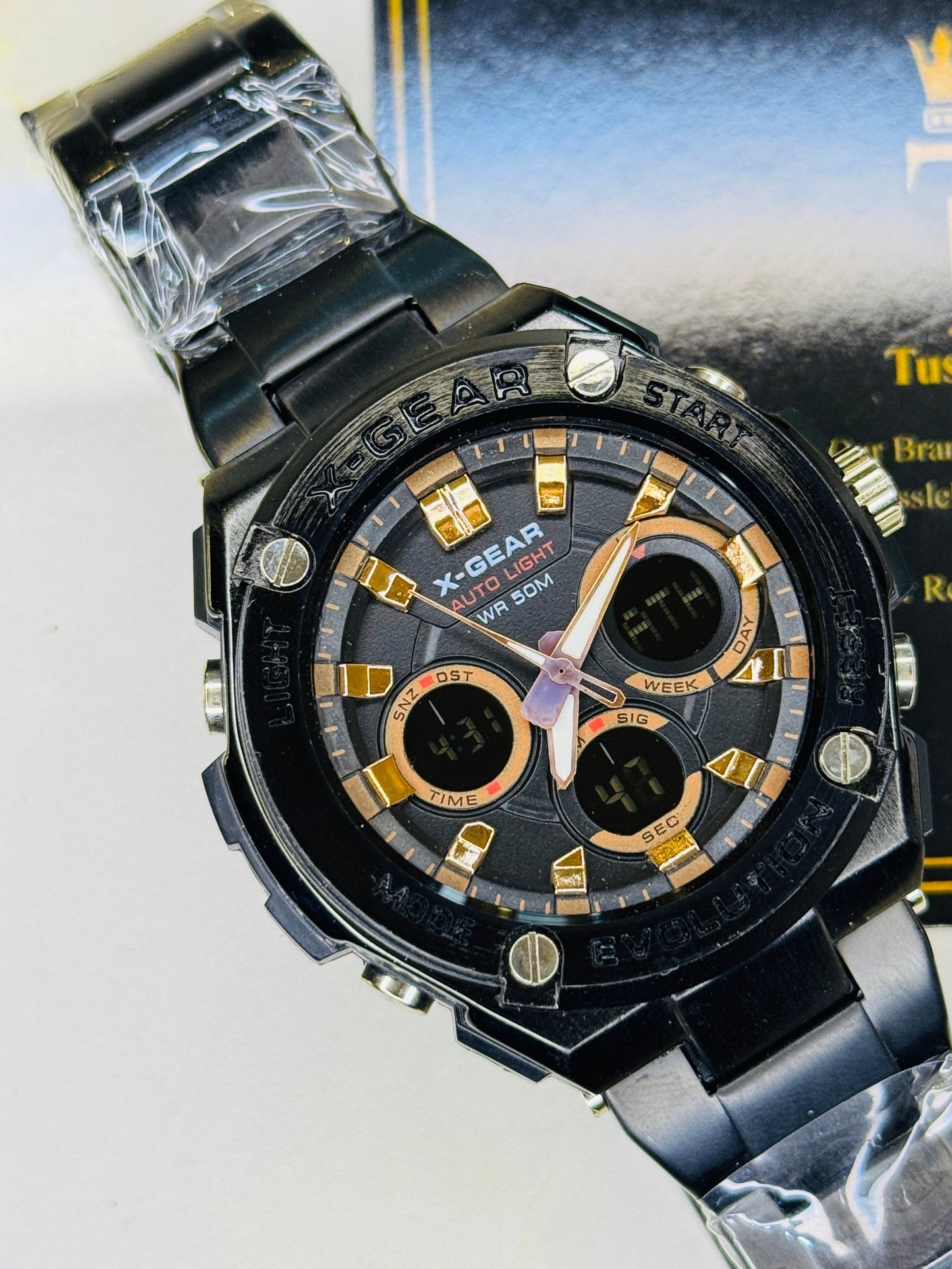 Black Copper X-Gear Evolution Chain Straps Sports Watch