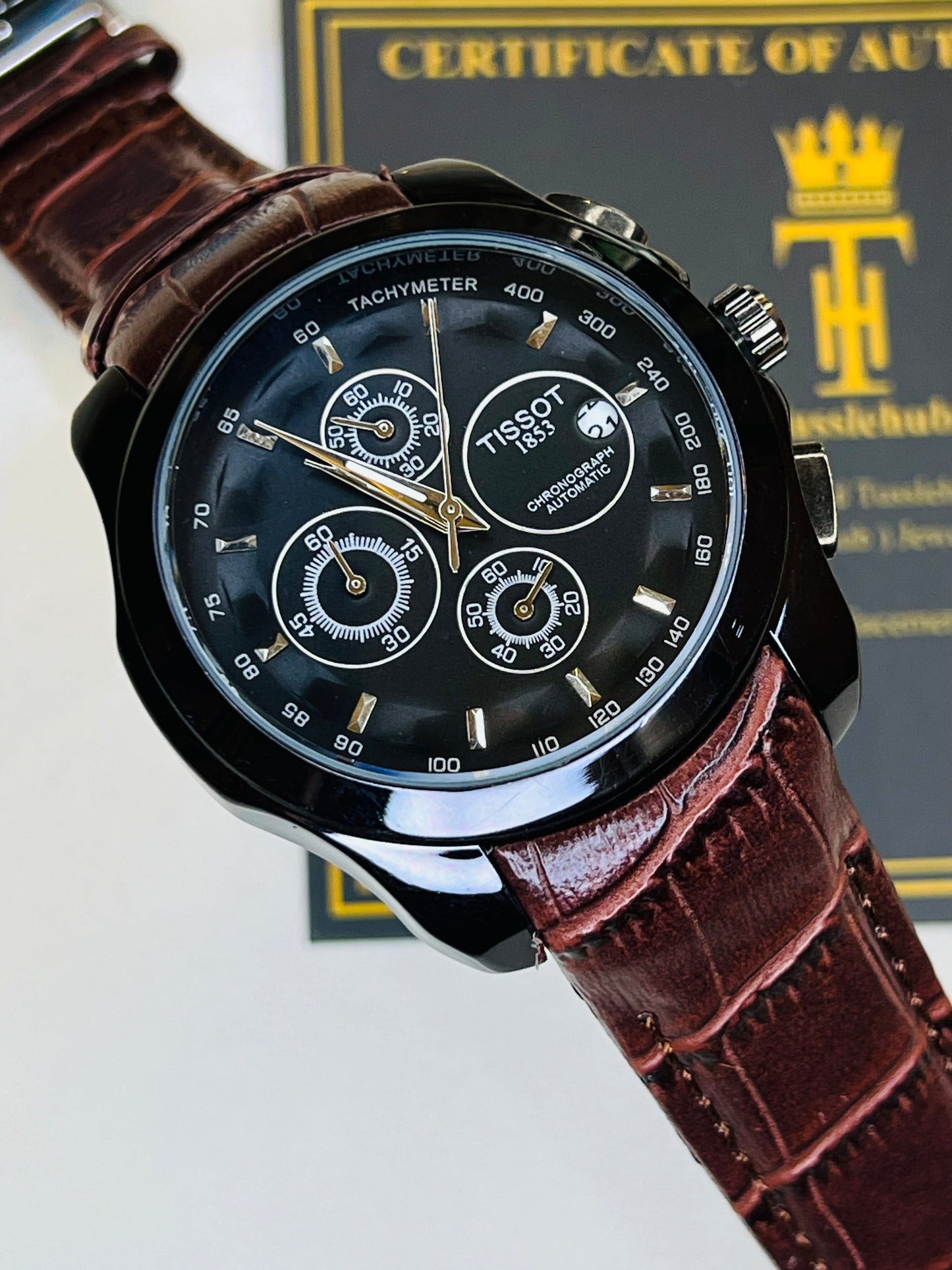Brown Black Dial Case Tissot 1853 Special Edition Chronograph Watch