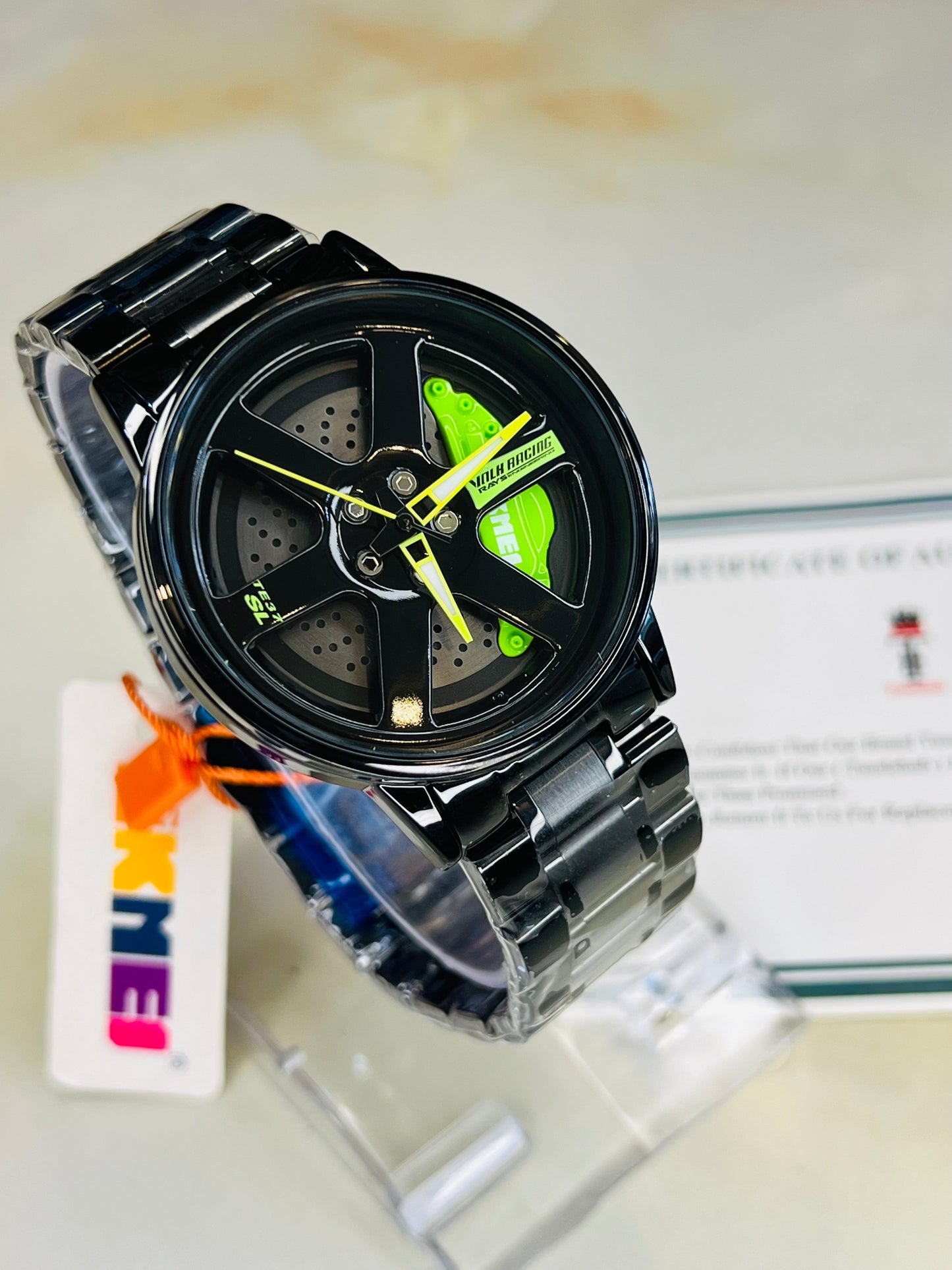 Skmei Neon Green Vossen Ace Dial Wheel Watch