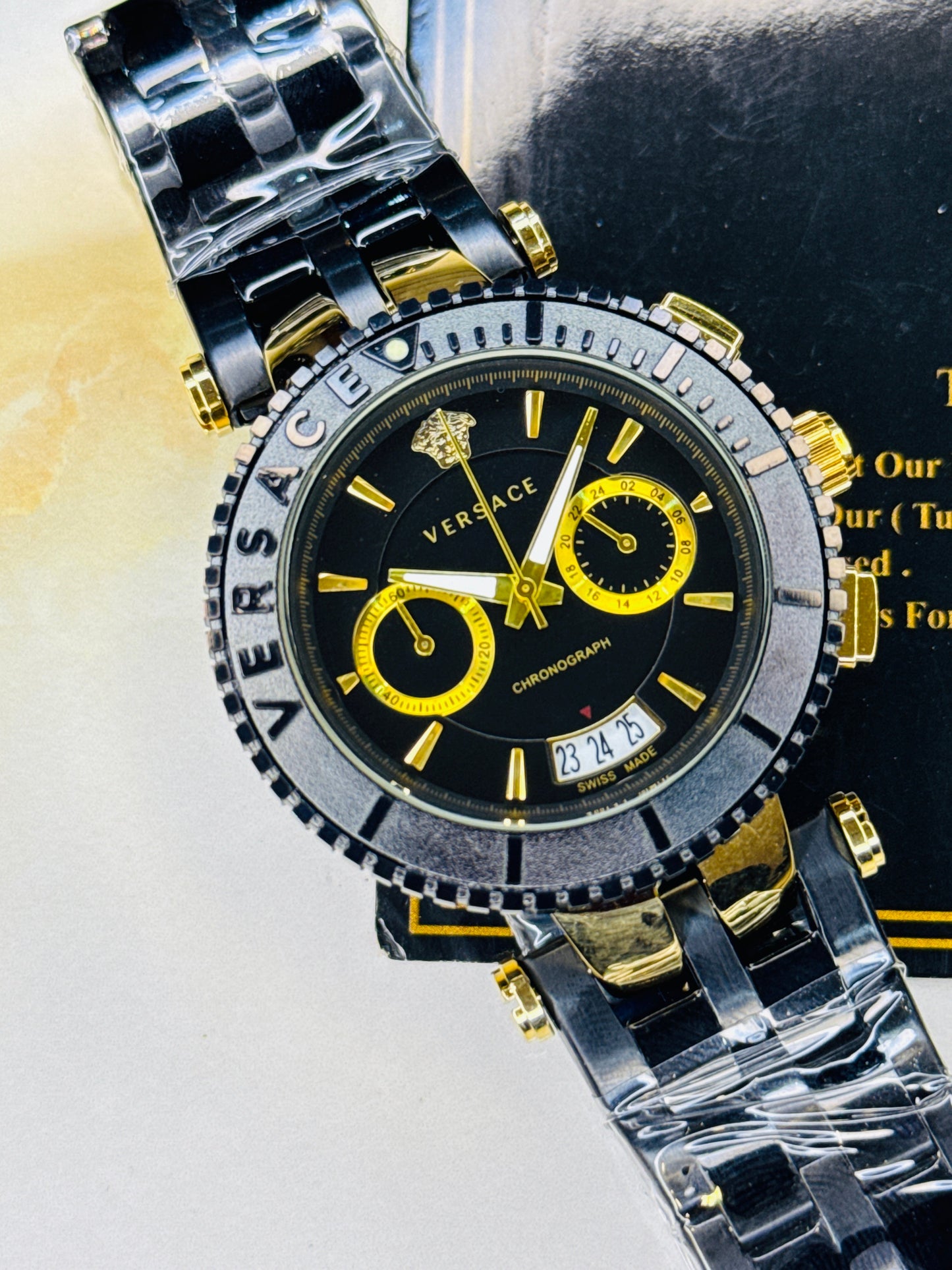 Millionaire Black Versace Black Chronograph Dial Watch