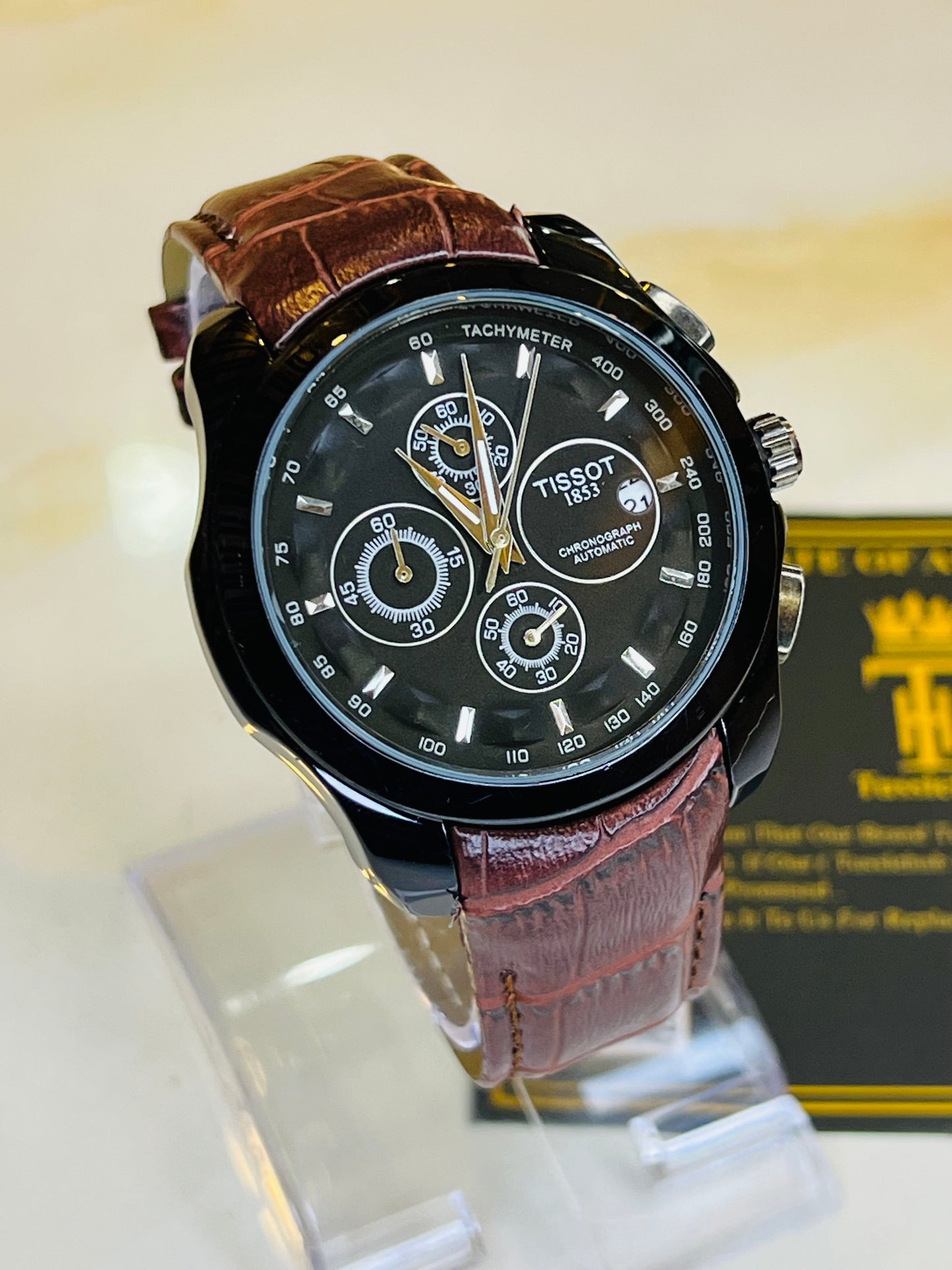 Brown Black Dial Case Tissot 1853 Special Edition Chronograph Watch