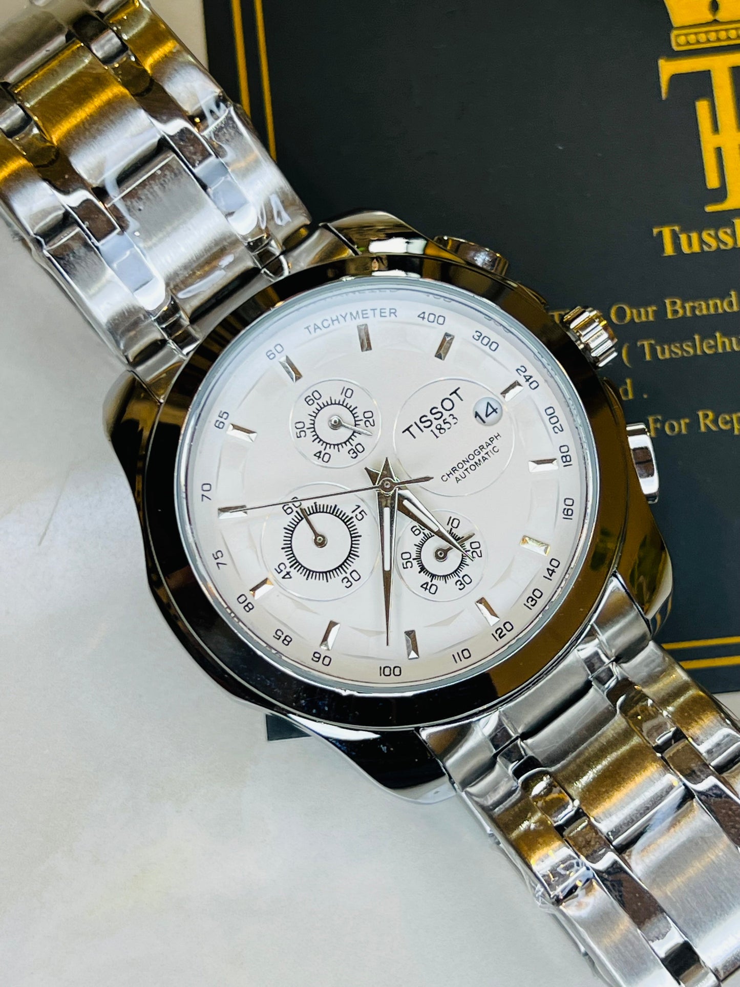 Silver White 1853 Chain Strap Chronograph Watch