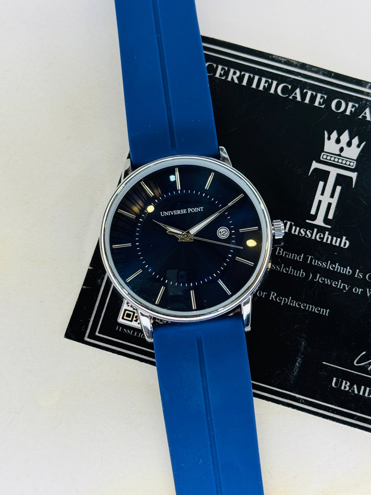 Model A Blue Silver Slim Balloon Universe Point Watch