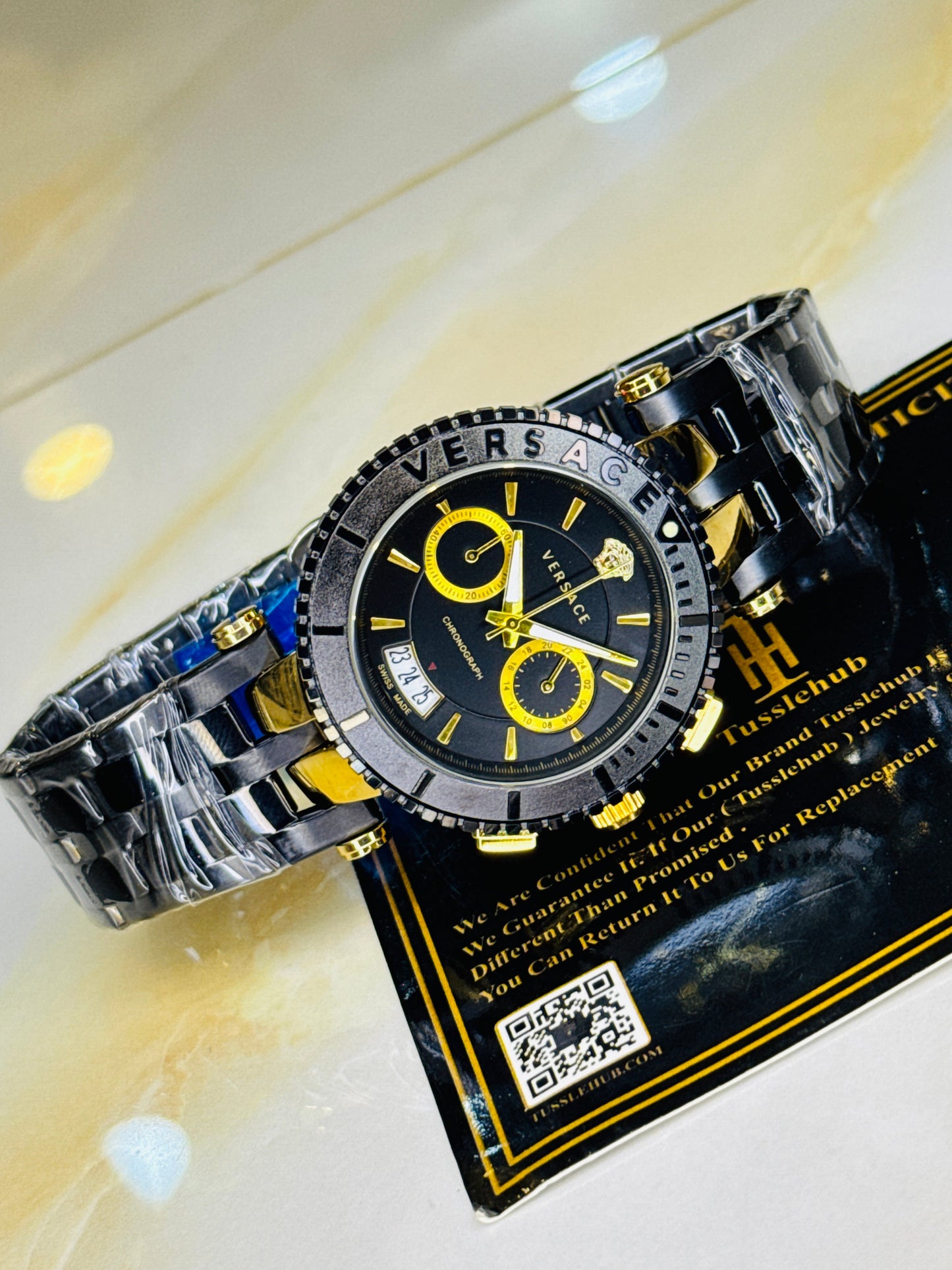 Millionaire Black Versace Black Chronograph Dial Watch