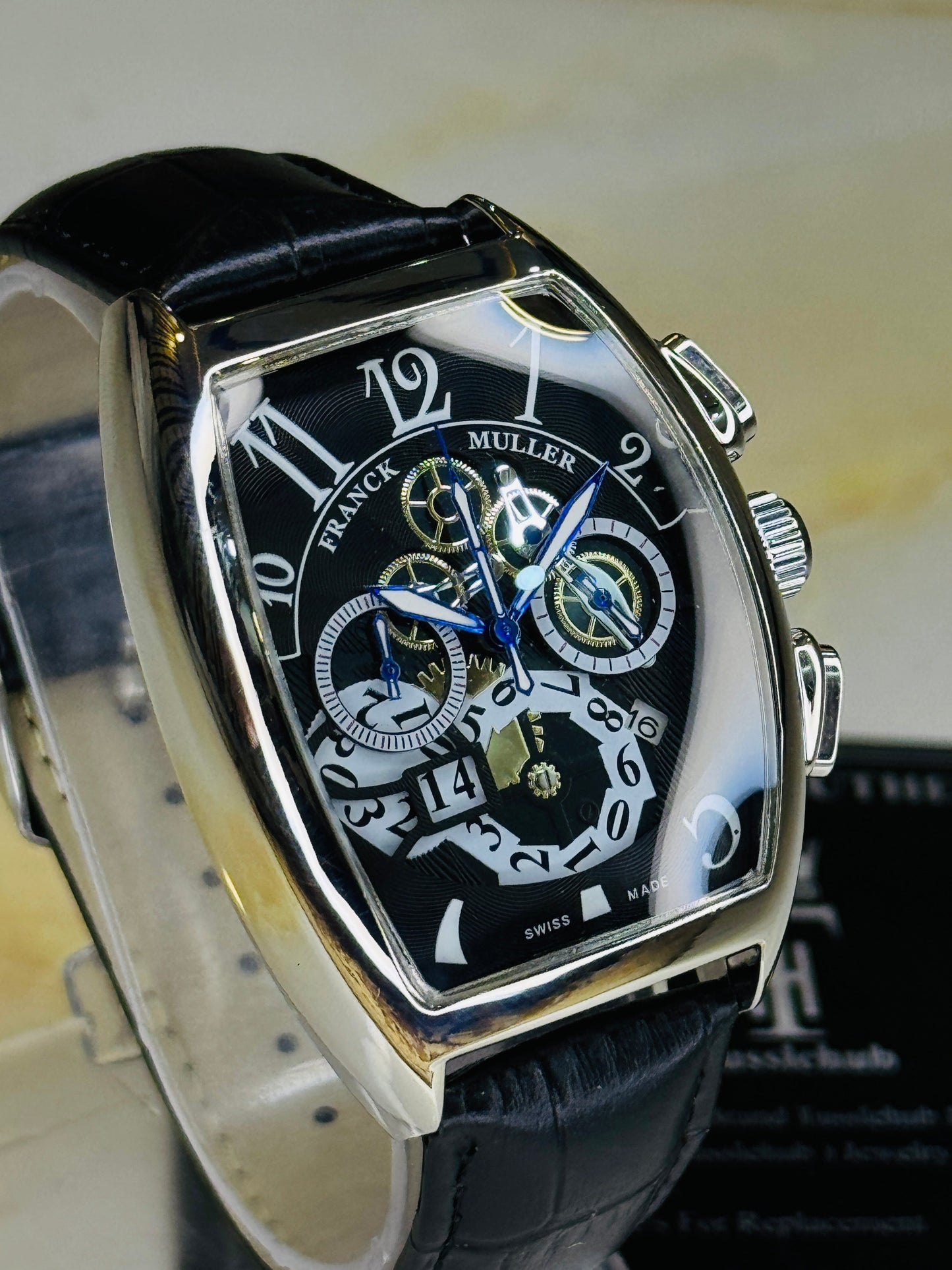 Frank Muller Brown Silver White Chronograph Dial Watch