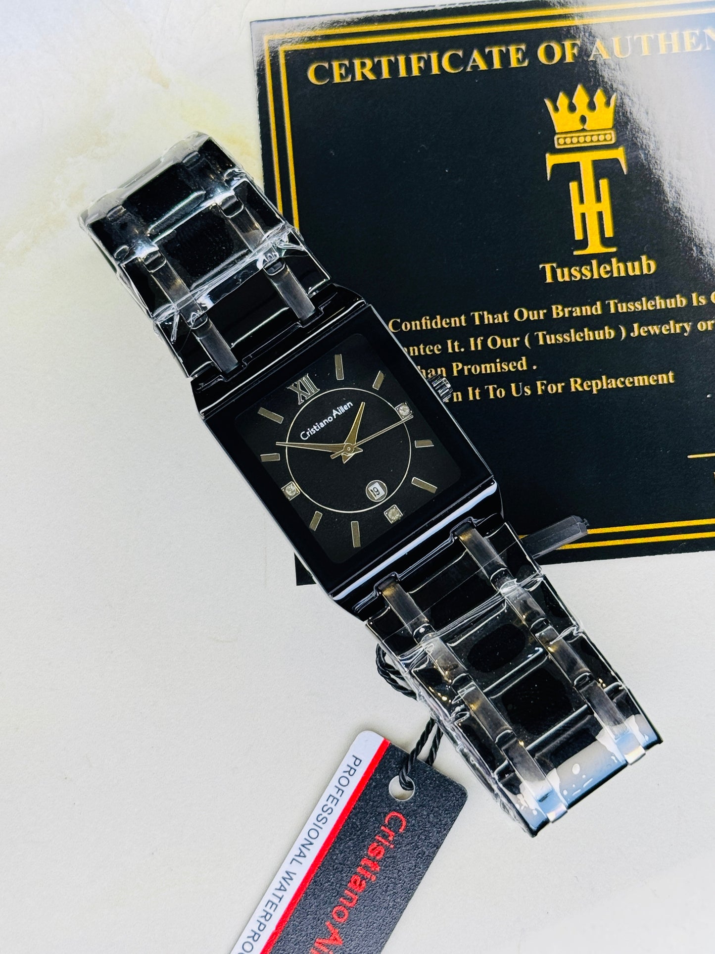 Cristiano Aillen All Black Square Watch