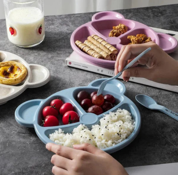 5 Pcs Multi Panda Shape plates (3 Spoon & 2 Forks )