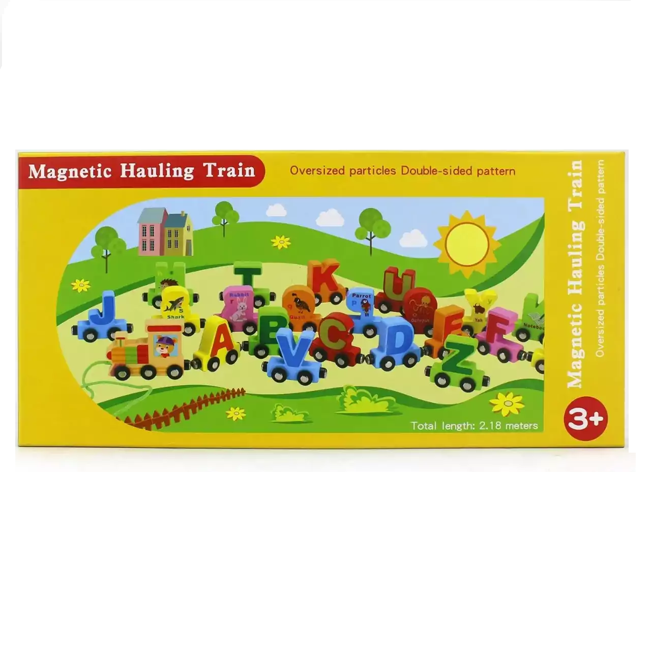 Magnetic Alphabet Double-Sided Pattern Wooden Train