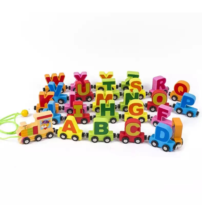 Magnetic Alphabet Double-Sided Pattern Wooden Train