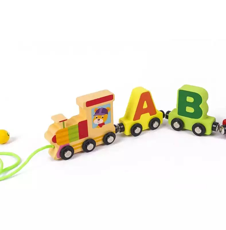 Magnetic Alphabet Double-Sided Pattern Wooden Train