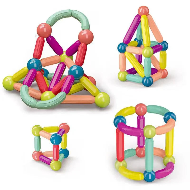 60 PCS Magnetic Building Blocks Set Early Learning Magnetic Sticks Balls Assembling Game