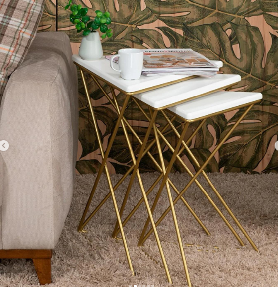 Coffee Table Golden Iron Modern Creative Side Table Apartment Balcony Living Room Bedroom Office Etc.