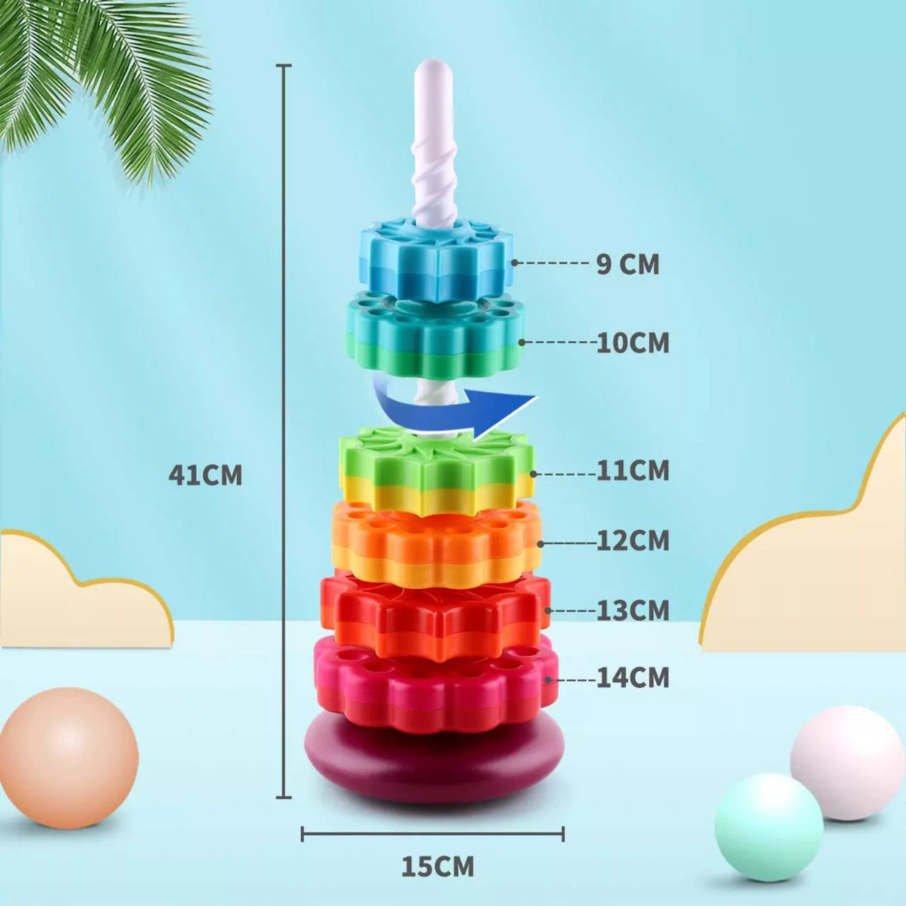 Spin Gear Again Rainbow Tower – 6 stages