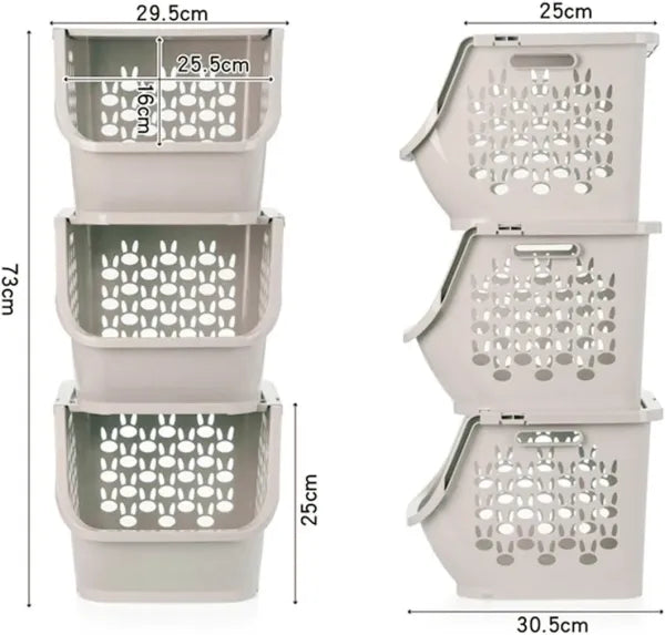 Plastic  3 Three-tier Kitchen Rack With Storage Box