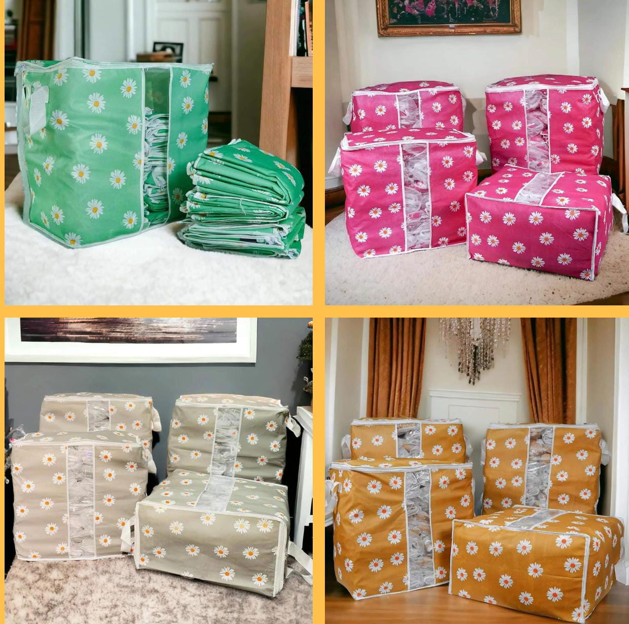 Non Woven Colored Storage Bags PACK OF 4
