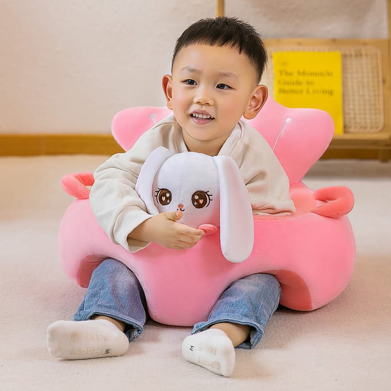 Learn to Sit with Back Support Baby Character Floor Seat with Side Handles