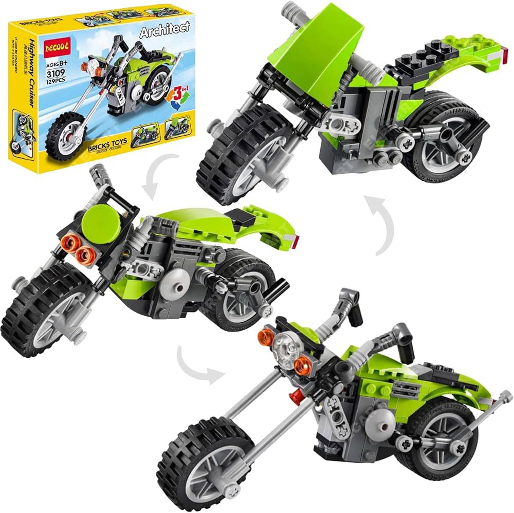 3 in 1 Architect Series Super Bike Building Block Toy Set - Educational DIY Toys for Kids