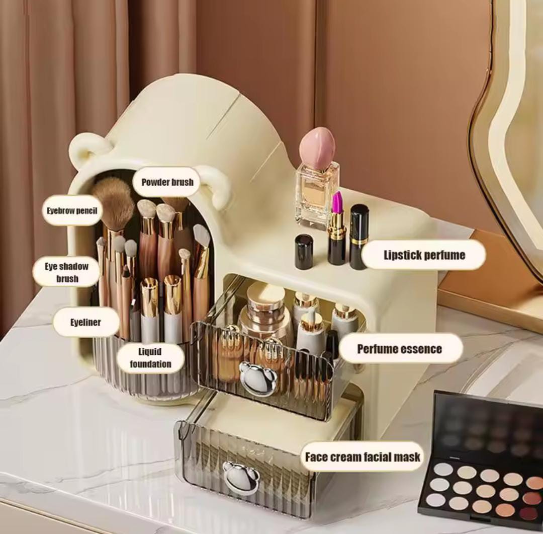 Cute 360° rotating Organizer with 2 drawers