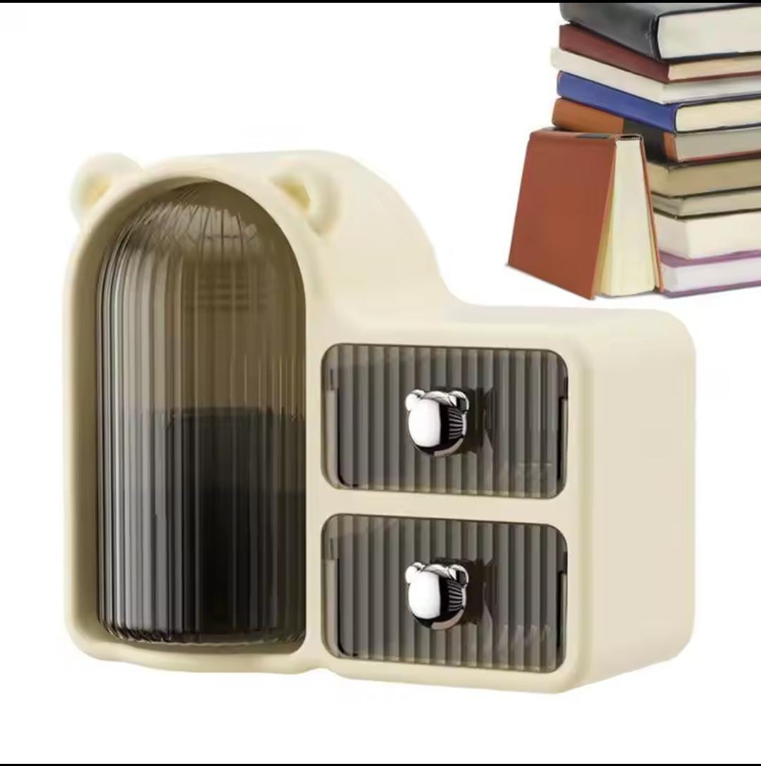Cute 360° rotating Organizer with 2 drawers