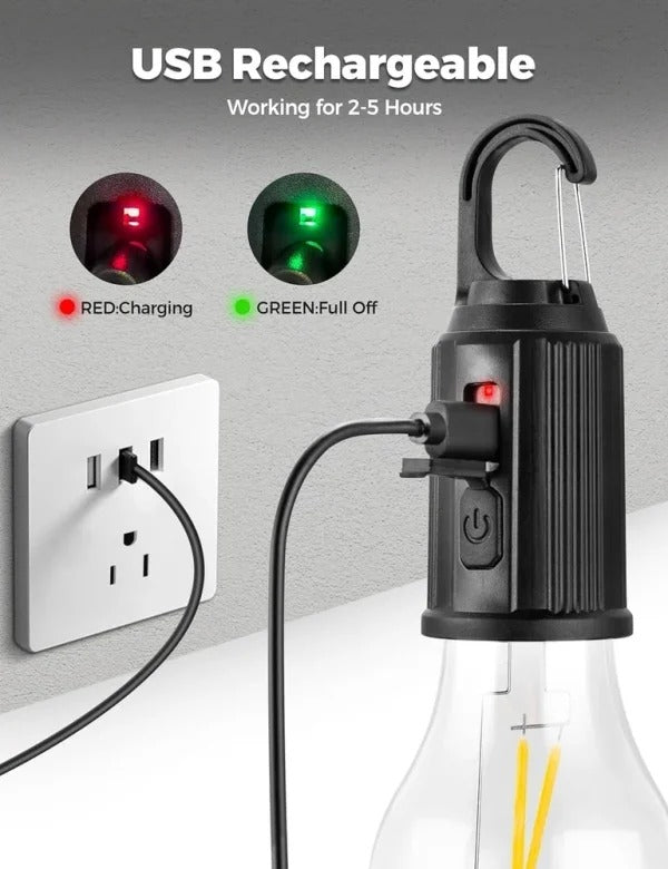Multi-Purpose Led Rechargeable Outdoor Camping Work light bulb with hook