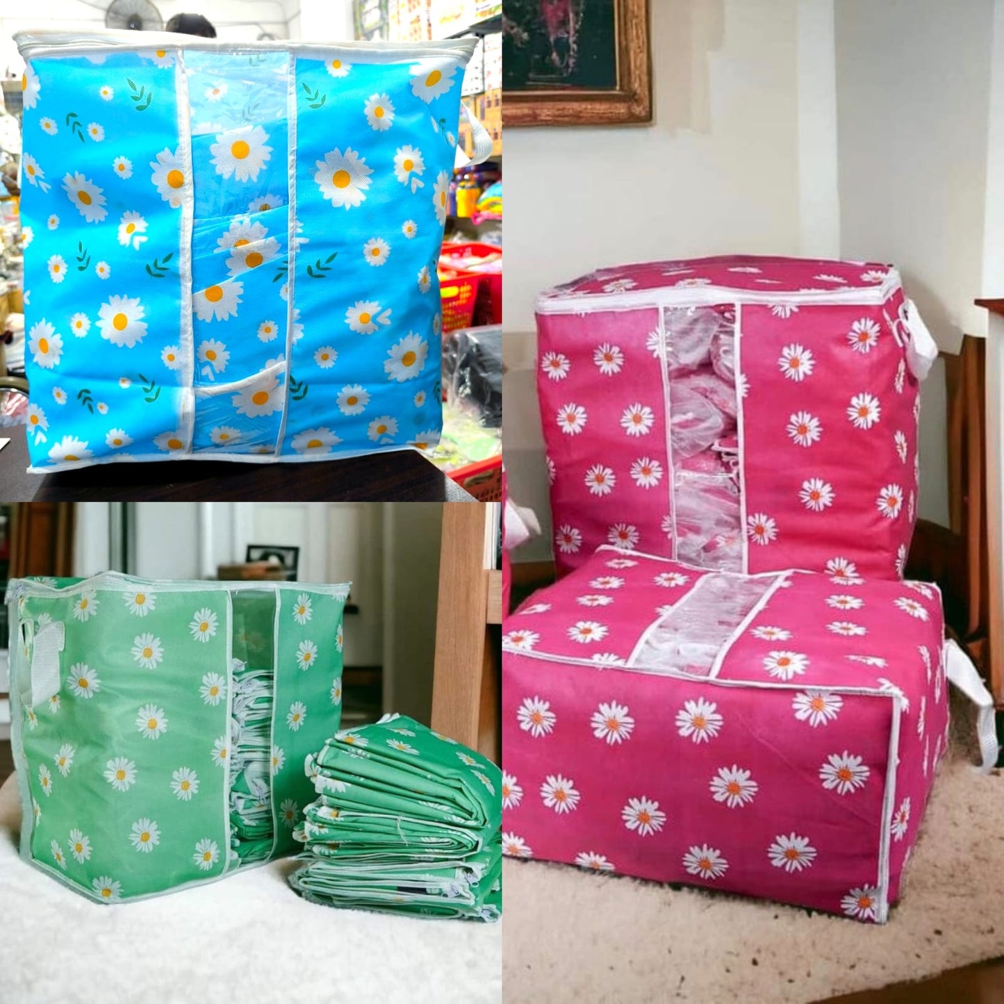 Non Woven Colored Storage Bags PACK OF 4