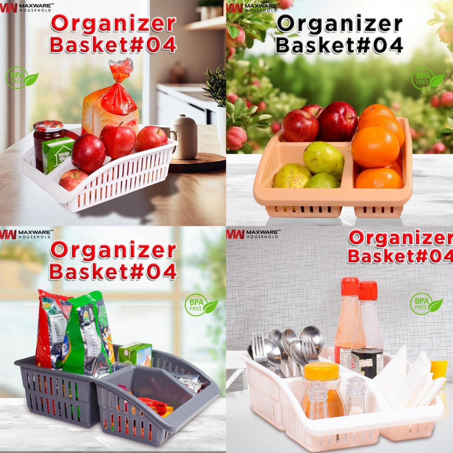 Plastic Fridge Storage Organizer Basket