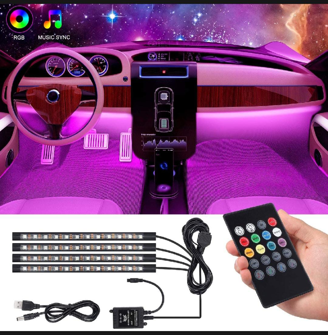 Car atmosphere RGB light with remote