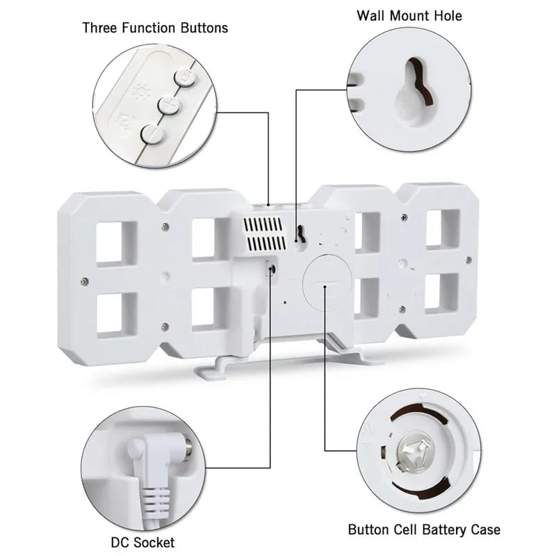 3D LED Digital Alarm Cloc