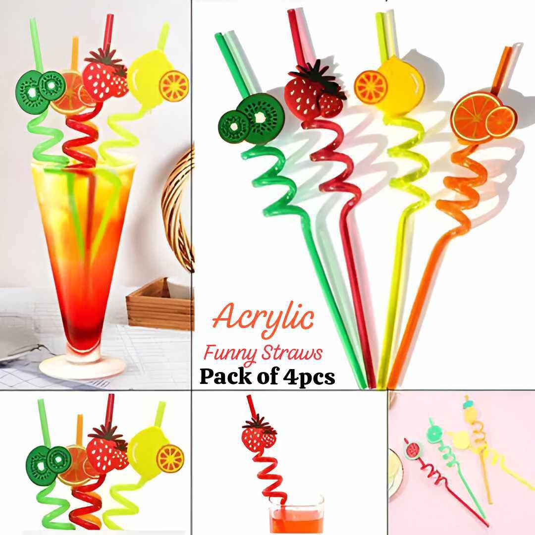 PACK OF 4 ACRYLIC STRAW