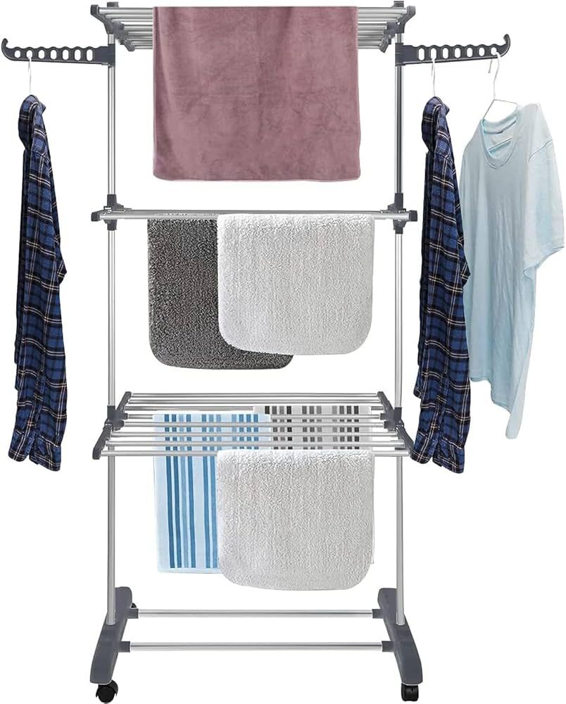 Clothes Drying Rack with Multiple Layers