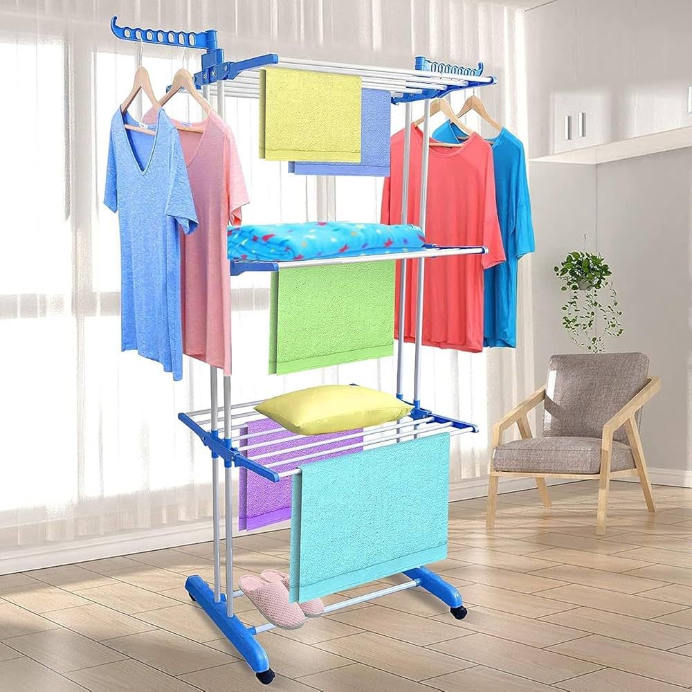 Clothes Drying Rack with Multiple Layers